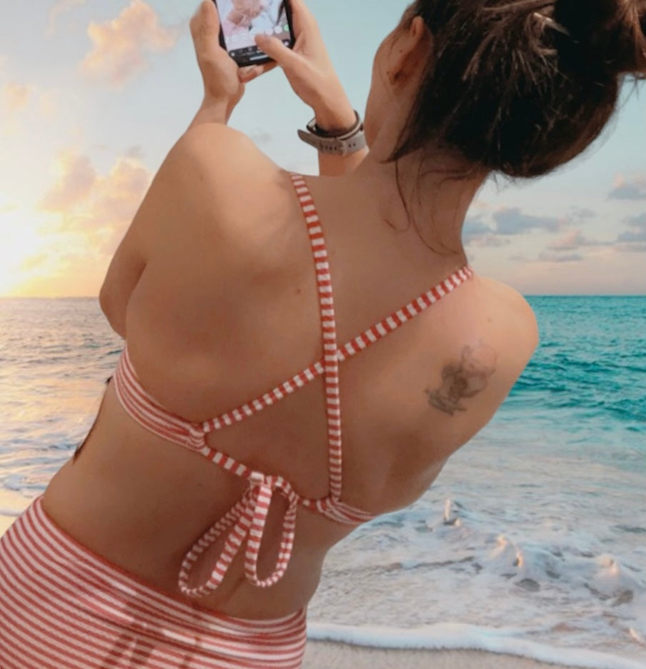 Shade and Shore pretty stripped bikini bottoms