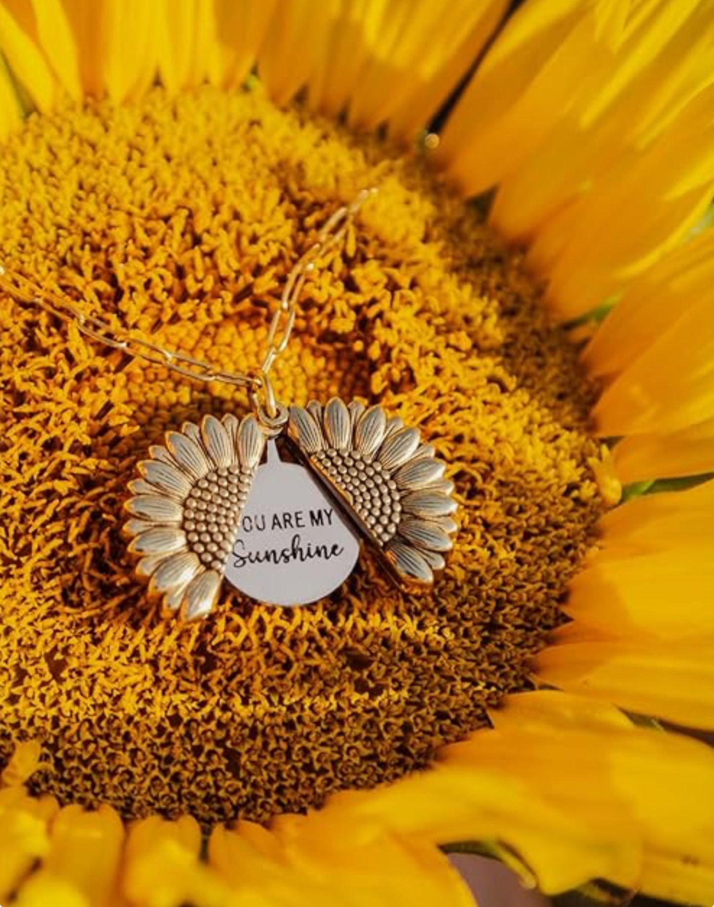 You Are My Sunshine Necklace Sunflower Necklace