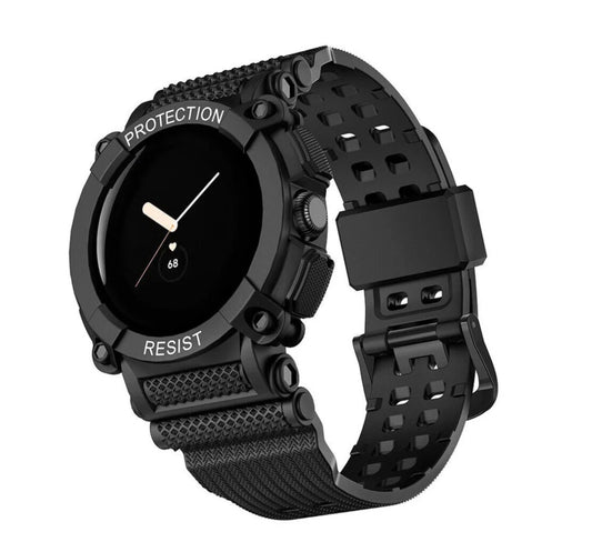 Strap-it Google Pixel Watch 1/2 TPU strap with frame (black)