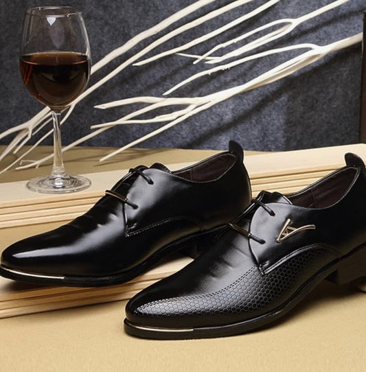 Gents Big Size Classic Mens Formal Derby Leather Dress Shoes