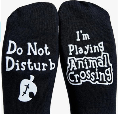 Do not Disturb I’m playing Animal Crossing socks