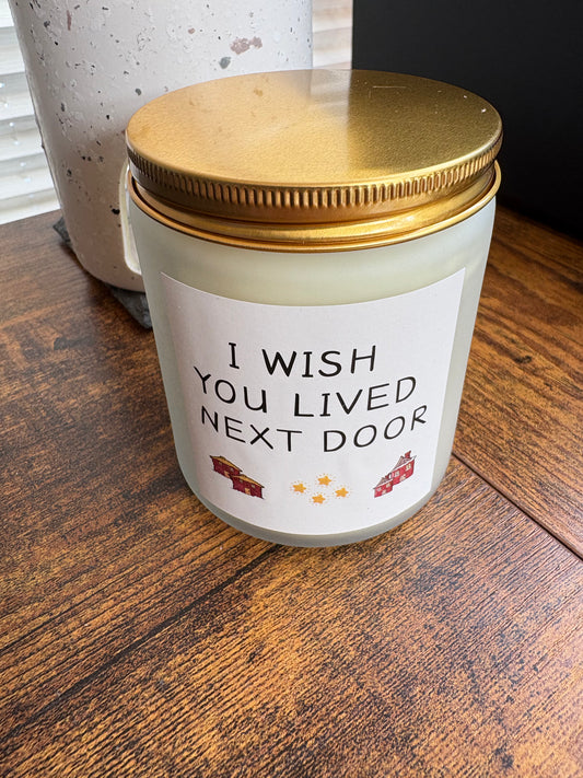 Kandelo Lavender Scented candle Gift "i wish you lived next door"