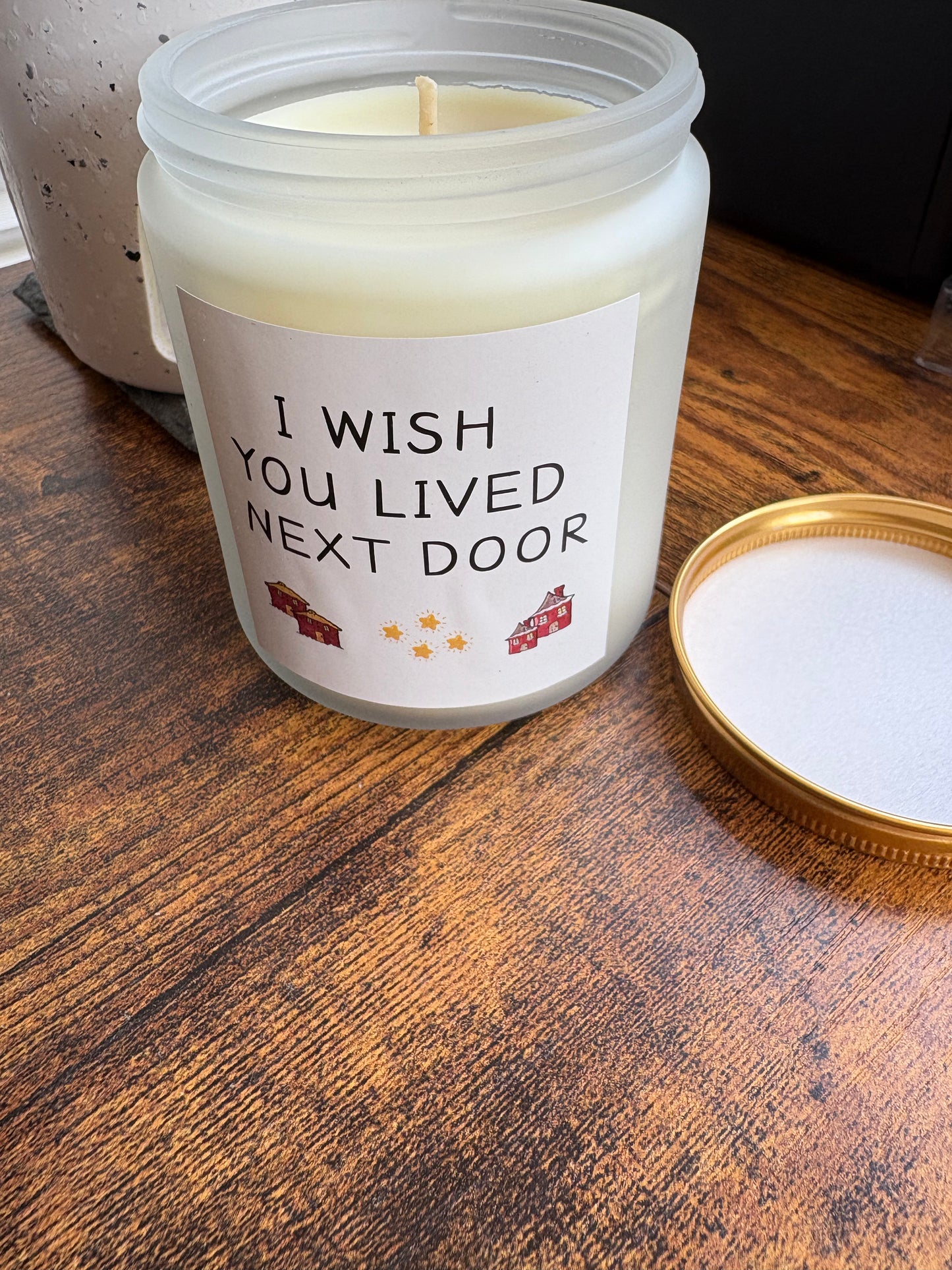 Kandelo Lavender Scented candle Gift "i wish you lived next door"