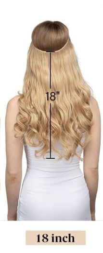 Ladies 18 inch wavy blonde halo hair extensions