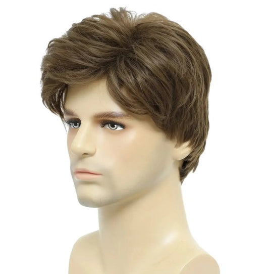 Mens brown curly wig