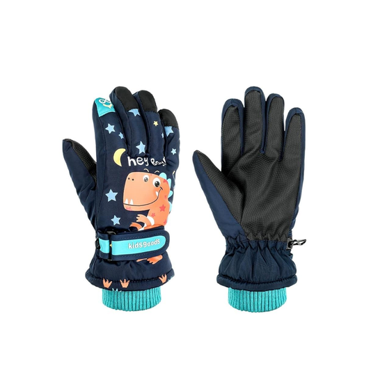 Children's Insulated Warm Dinosaur Gloves