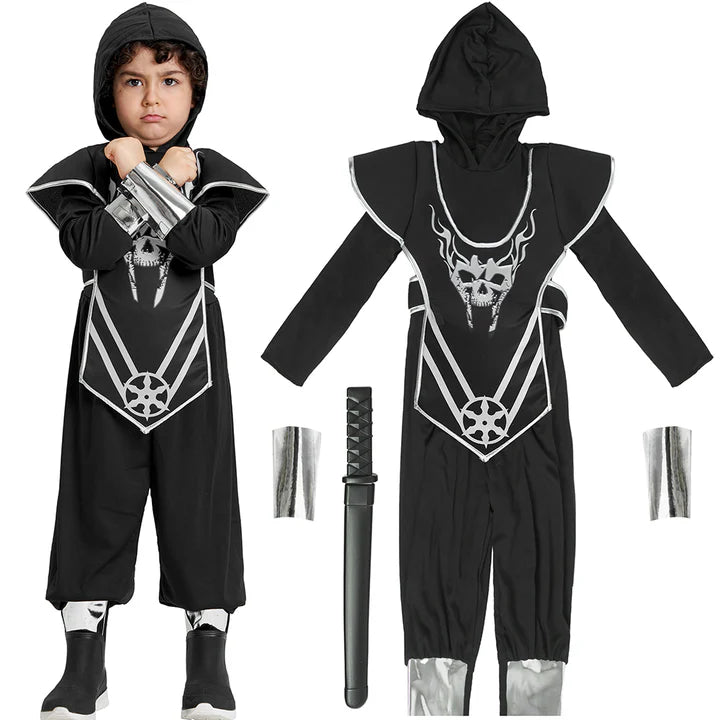 Boys Black Ninja Costume with Katana