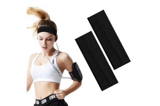 Black Sweat Wicking Headband 2 pack