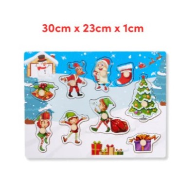 Twiddlers Childrens Christmas wooden peg puzzle