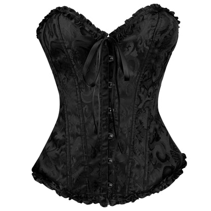 Sexy Bow & Lace up Corset Bustier Top Shaper Corset