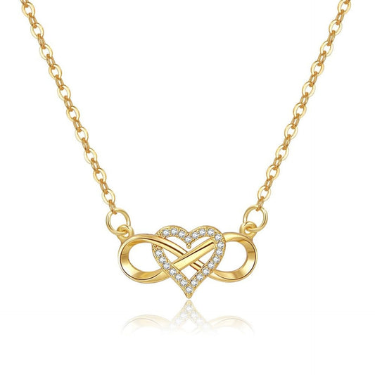 Gold Plated Infinity Heart Pendant Necklace