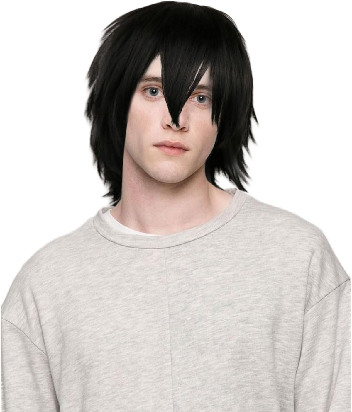 SKHAOVS Unisex Black Short Wig Short Black Wig Cosplay