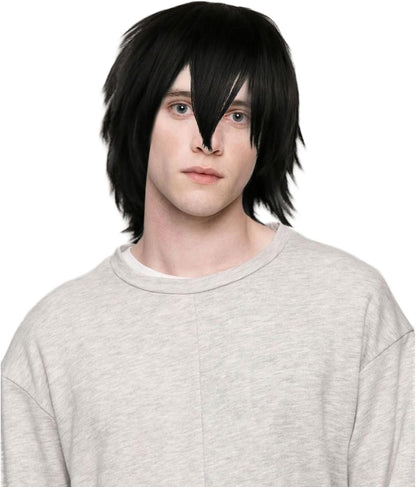 SKHAOVS Unisex Black Short Wig Short Black Wig Cosplay
