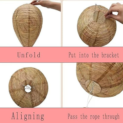 4 Pack Fake Wasp Nest Decoy – Realistic Wasp Deterrent for Outdoor Areas – Eco-Friendly Paper Hive Replica for Wasps, Hornets & Yellow Jackets