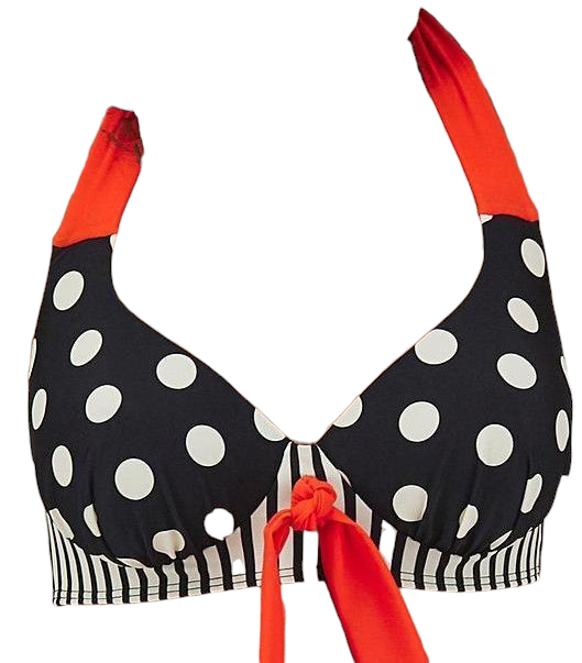 Joe Browns polka dot and striped halter neck padded bikini top