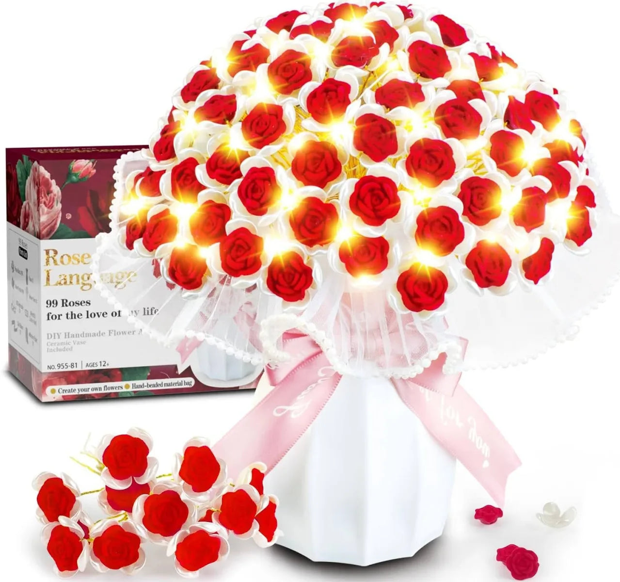 Vatos glittering bouquet of roses DIY set