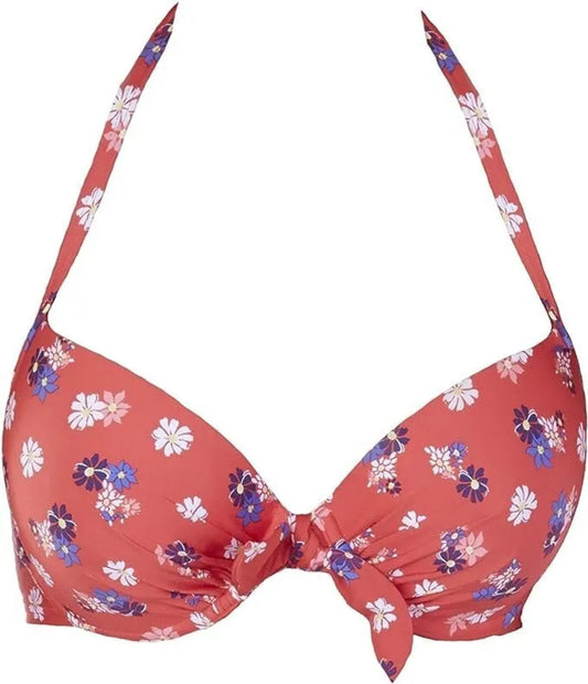 Lepel swim red floral padded bikini top