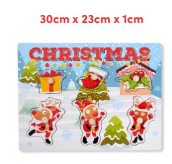 Twiddlers Childrens Christmas wooden peg puzzle